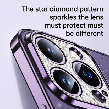 For iPhone 14 SULADA Electroplated Transparent Glittery TPU Phone Case(Purple) - iPhone 14 Cases by SULADA | Online Shopping South Africa | PMC Jewellery