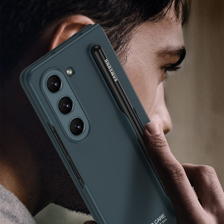 For Samsung Galaxy Z Fold5 GKK Ultra-thin Full Coverage Phone Flip Case with Pen Slot(Dark Green) - Galaxy Z Fold5 Cases by GKK | Online Shopping South Africa | PMC Jewellery