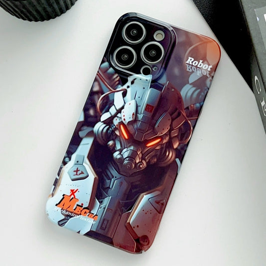 For iPhone 14 Pro Max Painted Pattern Precise Hole PC Phone Case(Orange Robot) - iPhone 14 Pro Max Cases by PMC Jewellery | Online Shopping South Africa | PMC Jewellery