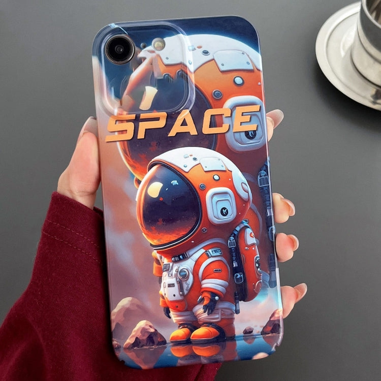 For iPhone SE 2022 / 2020 / 8 / 7 Painted Pattern Precise Hole PC Phone Case(Orange Astronaut) - iPhone SE 2022 / 2020 / 8 / 7 Cases by PMC Jewellery | Online Shopping South Africa | PMC Jewellery