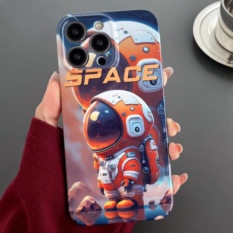 For iPhone 13 Pro Painted Pattern Precise Hole PC Phone Case(Orange Astronaut) - iPhone 13 Pro Cases by PMC Jewellery | Online Shopping South Africa | PMC Jewellery