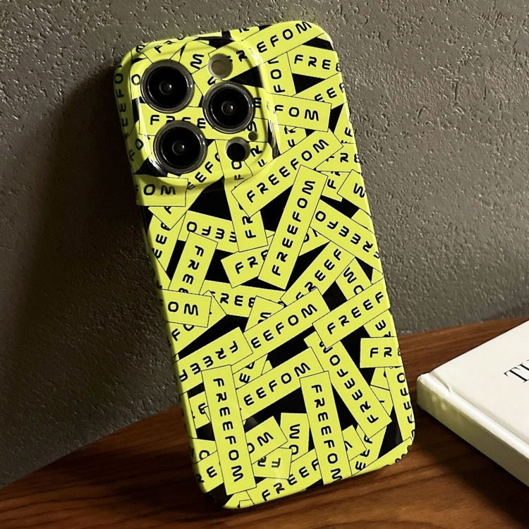 For iPhone 12 Pro Max Painted Pattern Precise Hole PC Phone Case(Green Label) - iPhone 12 Pro Max Cases by PMC TechLife | Online Shopping South Africa | PMC TechLife