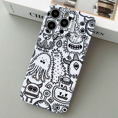 For iPhone 12 Pro Max Painted Pattern Precise Hole PC Phone Case(Bottle Monster) - iPhone 12 Pro Max Cases by PMC Jewellery | Online Shopping South Africa | PMC Jewellery