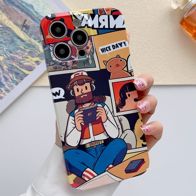 For iPhone 12 Pro Painted Pattern Precise Hole PC Phone Case(Vacationer) - iPhone 12 / 12 Pro Cases by PMC TechLife | Online Shopping South Africa | PMC TechLife