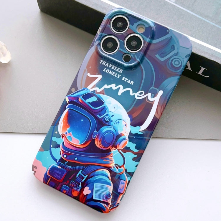 For iPhone 11 Pro Painted Pattern Precise Hole PC Phone Case(Blue Paint Astronaut) - iPhone 11 Pro Cases by PMC TechLife | Online Shopping South Africa | PMC TechLife