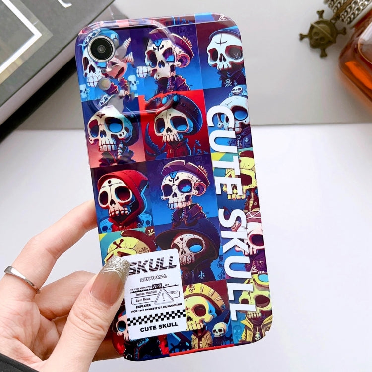 For iPhone XR Painted Pattern Precise Hole PC Phone Case(Cute Skull) - More iPhone Cases by PMC Jewellery | Online Shopping South Africa | PMC Jewellery