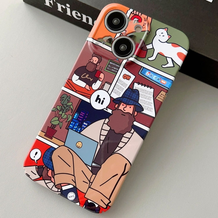 For iPhone 15 Painted Pattern Precise Hole PC Phone Case(Holiday Uncle) - iPhone 15 Cases by PMC TechLife | Online Shopping South Africa | PMC TechLife