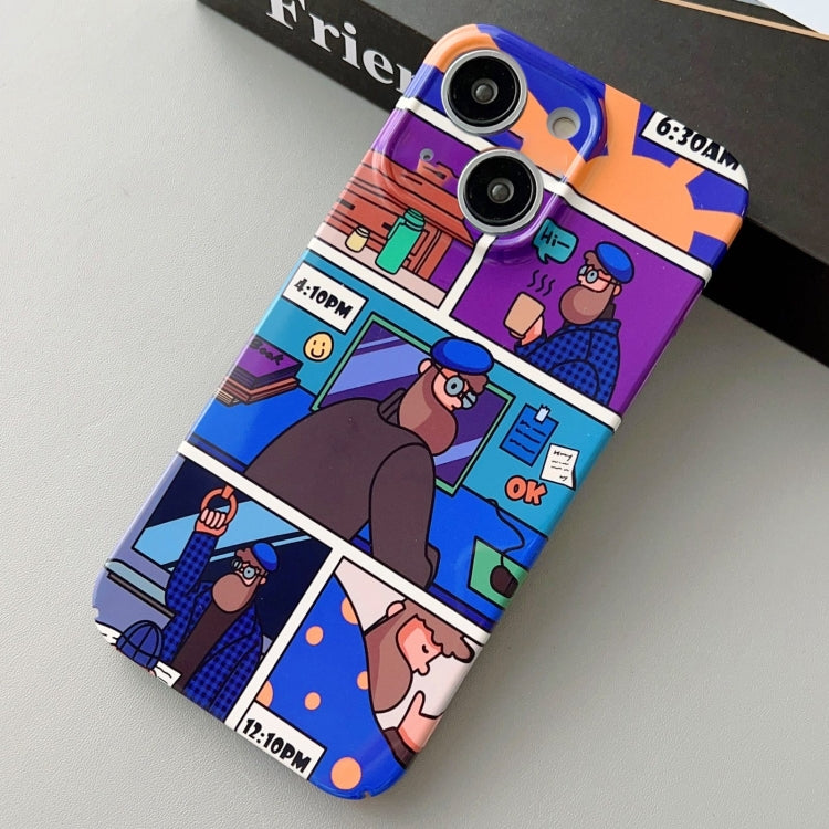 For iPhone 15 Painted Pattern Precise Hole PC Phone Case(Working Uncle) - iPhone 15 Cases by PMC TechLife | Online Shopping South Africa | PMC TechLife
