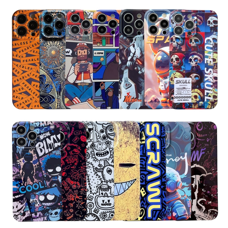 For iPhone 15 Pro Painted Pattern Precise Hole PC Phone Case(Green SCR) - iPhone 15 Pro Cases by PMC TechLife | Online Shopping South Africa | PMC TechLife
