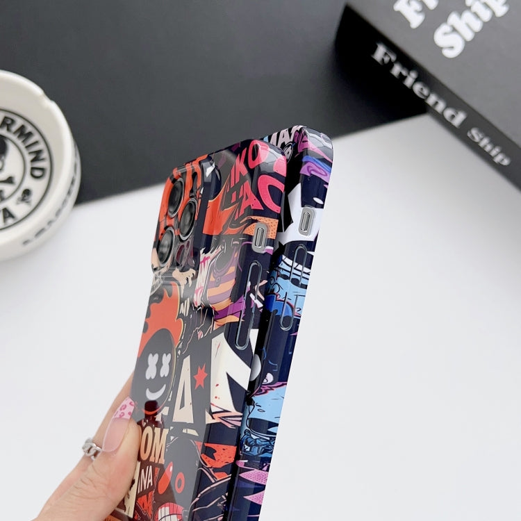 For iPhone XS Max Painted Pattern Precise Hole PC Phone Case(Orange White Astronaut) - More iPhone Cases by PMC TechLife | Online Shopping South Africa | PMC TechLife