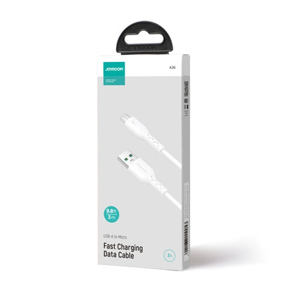 JOYROOM SA26-AM3 Flash Charge Series 3A USB to Micro USB Fast Charging Data Cable, Cable Length:3m(White) - Micro USB Cable by JOYROOM | Online Shopping South Africa | PMC Jewellery