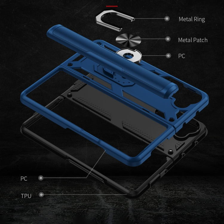 For Samsung Galaxy Z Fold5 Shockproof TPU + PC Phone Case with Protective Strap(Royal Blue) - free shipping - PMC TechLife - Order now!