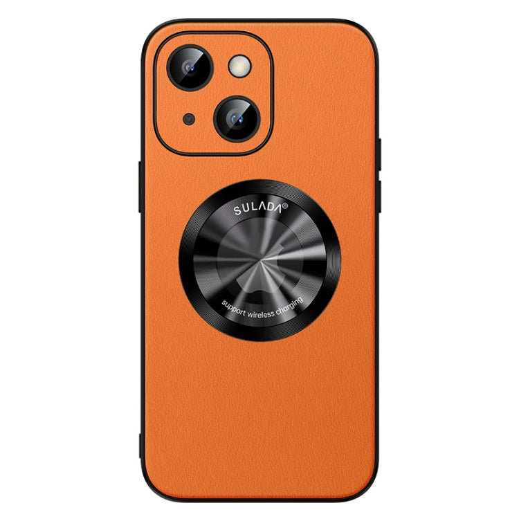 For iPhone 15 SULADA Microfiber Leather MagSafe Magnetic Phone Case(Orange) - iPhone 15 Cases by SULADA | Online Shopping South Africa | PMC TechLife