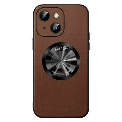 For iPhone 14 Plus SULADA Microfiber Leather MagSafe Magnetic Phone Case(Brown) - iPhone 14 Plus Cases by SULADA | Online Shopping South Africa | PMC Jewellery