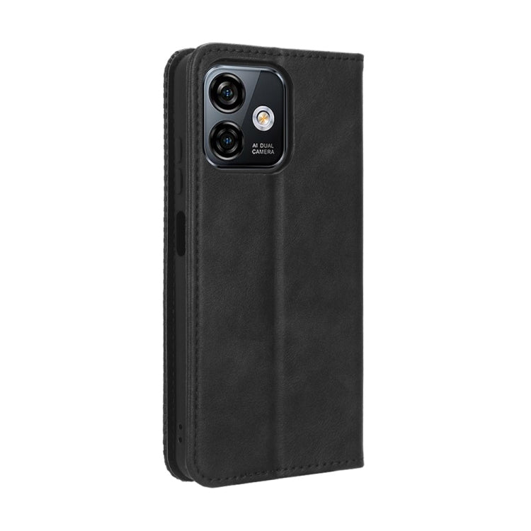 For Ulefone Note 16 Pro Magnetic Buckle Retro Texture Leather Phone Case(Black) - Ulefone Cases by PMC Jewellery | Online Shopping South Africa | PMC Jewellery