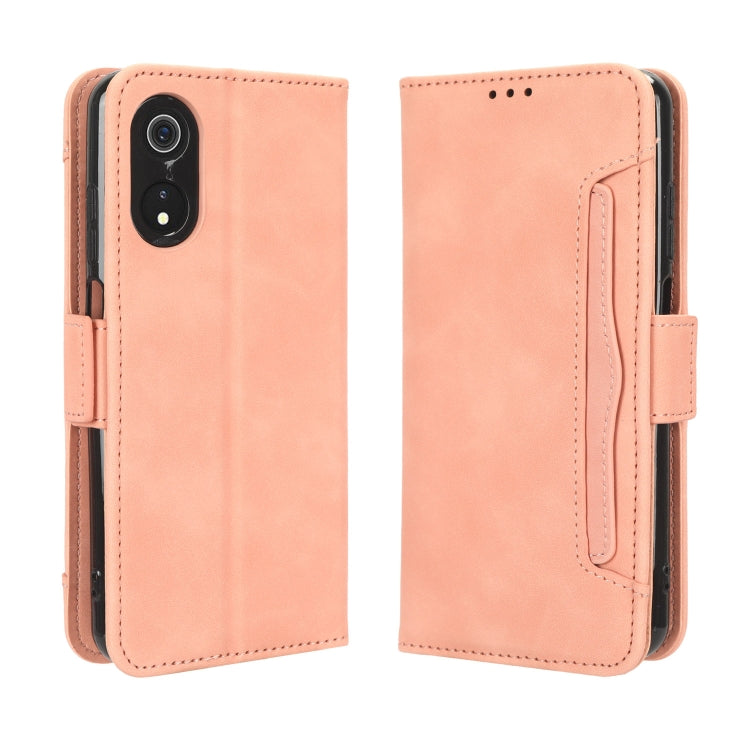 For Cubot P60 Skin Feel Calf Texture Card Slots Leather Phone Case(Pink) - More Brand by PMC Jewellery | Online Shopping South Africa | PMC Jewellery