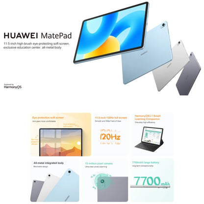 HUAWEI MatePad 11.5 inch 2023 WIFI, 8GB+256GB, HarmonyOS 3.1 Qualcomm Snapdragon 7 Gen 1 Octa Core, Not Support Google Play(Grey) - Huawei by Huawei | Online Shopping South Africa | PMC Jewellery