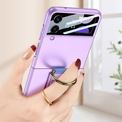 For Samsung Galaxy Z Flip3 5G GKK Integrated Ultrathin Shockproof Phone Case with Ring Wrist Strap(Purple) - Galaxy Phone Cases by GKK | Online Shopping South Africa | PMC Jewellery