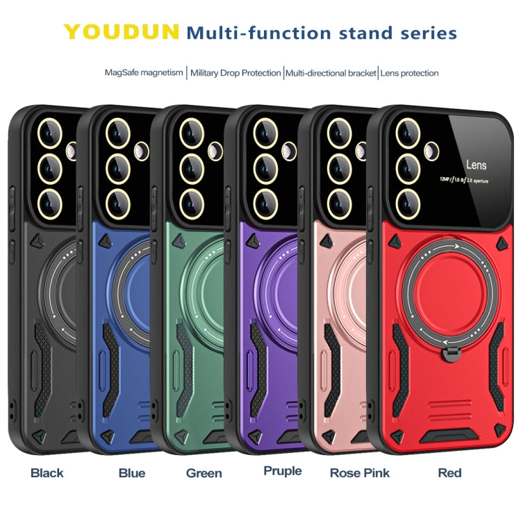 For Samsung Galaxy A54 5G Large Window MagSafe Holder Phone Case(Rose Gold) - Galaxy Phone Cases by PMC TechLife | Online Shopping South Africa | PMC TechLife