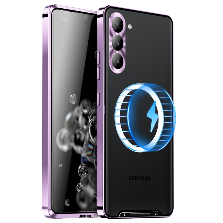 For Samsung Galaxy S23 FE 5G MagSafe Magnetic Frosted Metal Phone Case(Purple) - Galaxy S23 FE 5G Cases by PMC Jewellery | Online Shopping South Africa | PMC Jewellery