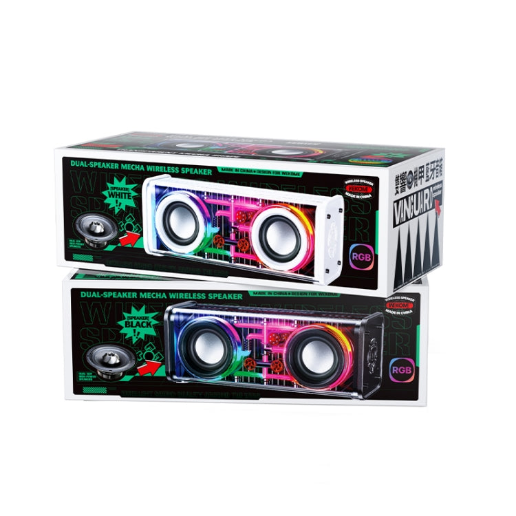 WK D45 10W Dual Speaker Transparent Mecha Bluetooth Speaker(Black) - free shipping - PMC TechLife - Order now!