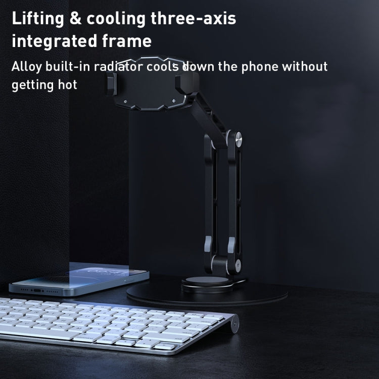 R-JUST HZ43 Cooling Rotating Live Phone Holder(Silver) - Desktop Holder by R-JUST | Online Shopping South Africa | PMC Jewellery