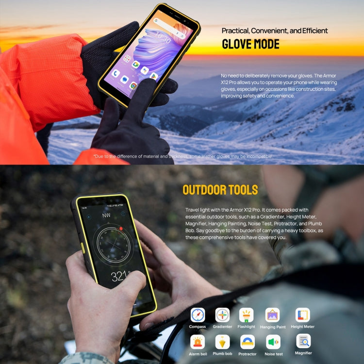 Ulefone Armor X12 Pro, 4GB+64GB, IP68/IP69K Rugged Phone, 5.45 inch Android 13 MediaTek Helio G36 Octa Core, Network: 4G, NFC(All Black) - Ulefone by Ulefone | Online Shopping South Africa | PMC Jewellery | Buy Now Pay Later Mobicred