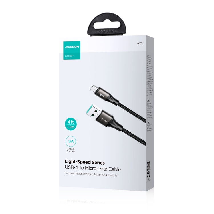 JOYROOM SA25-AM3 3A USB to Micro USB Fast Charge Data Cable, Length:1.2m(Black) - Micro USB Cable by JOYROOM | Online Shopping South Africa | PMC Jewellery