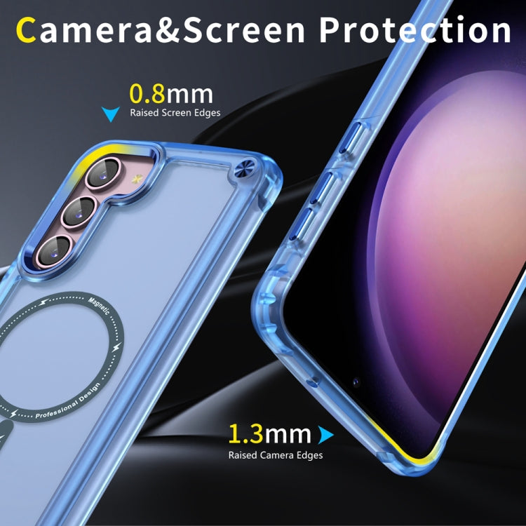 For Samsung Galaxy S22+ 5G Skin Feel TPU + PC MagSafe Magnetic Phone Case(Transparent Blue) - Galaxy S22+ 5G Cases by PMC Jewellery | Online Shopping South Africa | PMC Jewellery