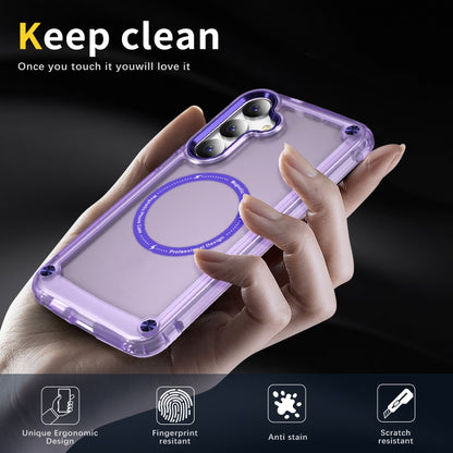 For Samsung Galaxy S24+ 5G Skin Feel TPU + PC MagSafe Magnetic Phone Case(Transparent Purple) - Galaxy S24+ 5G Cases by PMC Jewellery | Online Shopping South Africa | PMC Jewellery