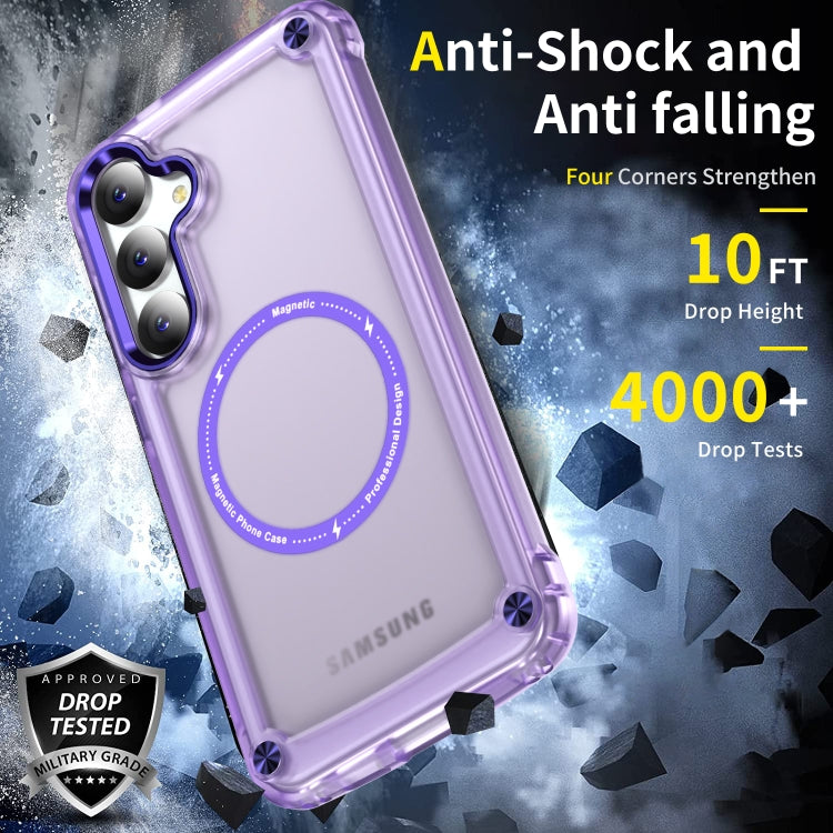 For Samsung Galaxy S24+ 5G Skin Feel TPU + PC MagSafe Magnetic Phone Case(Transparent Purple) - Galaxy S24+ 5G Cases by PMC Jewellery | Online Shopping South Africa | PMC Jewellery