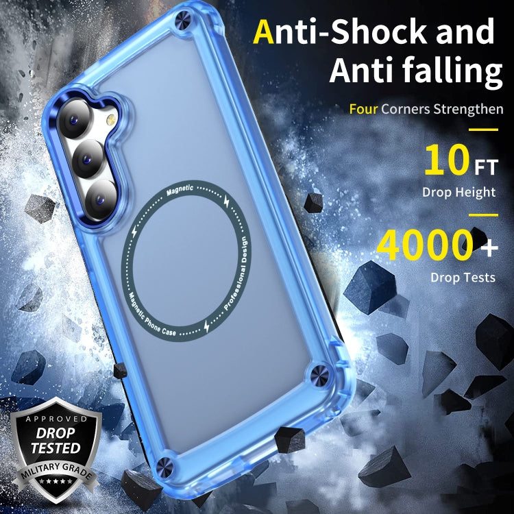 For Samsung Galaxy S24 5G Skin Feel TPU + PC MagSafe Magnetic Phone Case(Transparent Blue) - Galaxy S24 5G Cases by PMC Jewellery | Online Shopping South Africa | PMC Jewellery