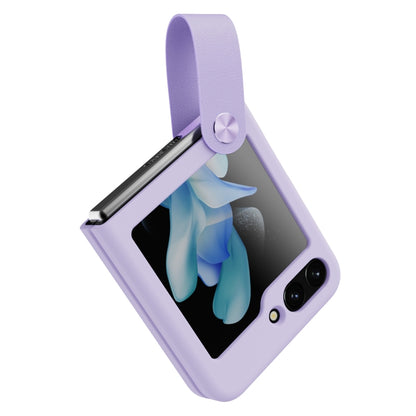 For Samsung Galaxy Z Flip5 NILLKIN Skin Feel Liquid Silicone Phone Case With Finger Strap(Purple) - Galaxy Z Flip5 Cases by NILLKIN | Online Shopping South Africa | PMC Jewellery