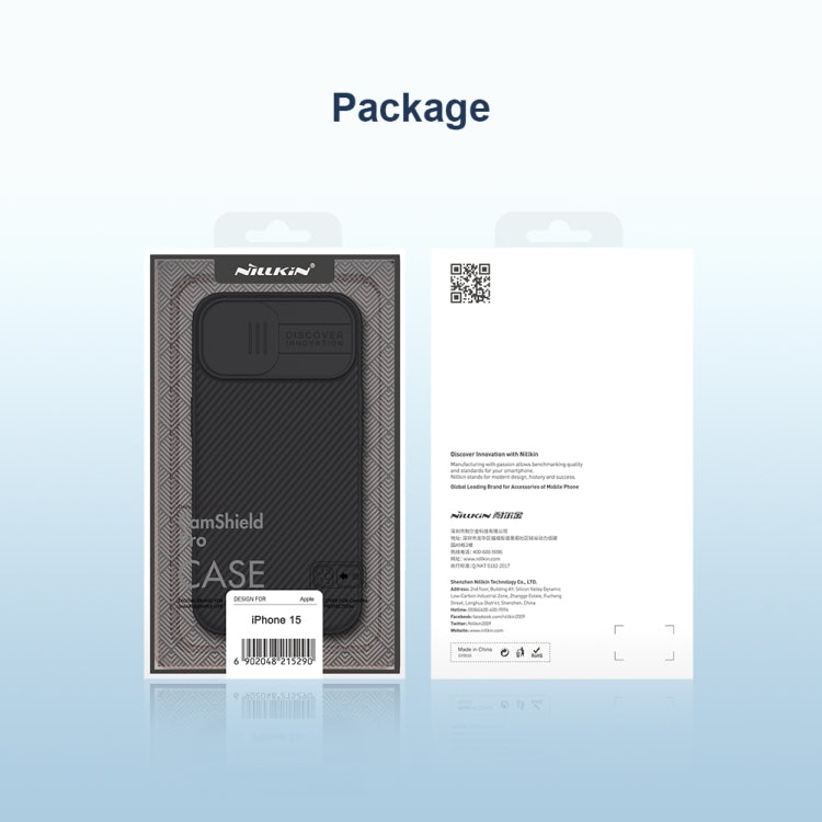 For iPhone 15 NILLKIN CamShield Pro PC Phone Case(Black) - iPhone 15 Cases by NILLKIN | Online Shopping South Africa | PMC TechLife | Buy Now Pay Later Mobicred