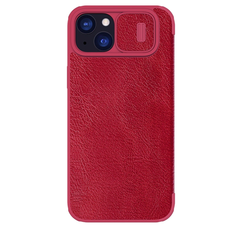 For iPhone 15 Plus NILLKIN QIN Series Pro Sliding Camera Cover Design Leather Phone Case(Red) - iPhone 15 Plus Cases by NILLKIN | Online Shopping South Africa | PMC Jewellery