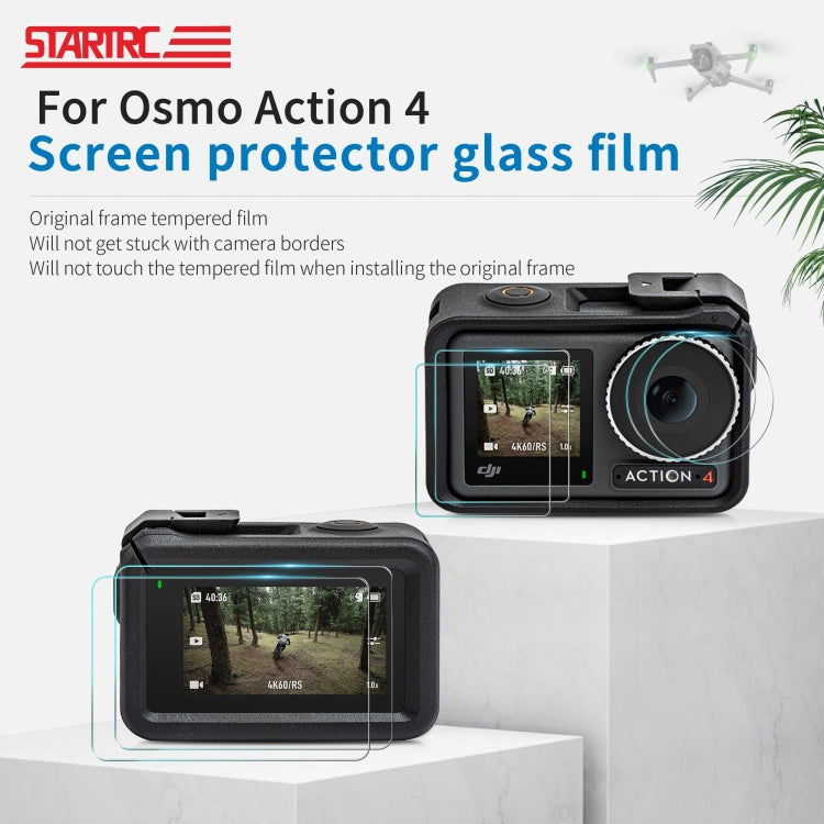 For DJI Osmo Action 4 STARTRC 3 in 1 Lens Protector Front and Rear Screen Tempered Glass Films(2 Sets) -  by STARTRC | Online Shopping South Africa | PMC Jewellery