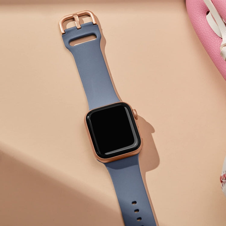 For Apple Watch 2 42mm Pin Buckle Silicone Watch Band(Blue Grey) - Watch Bands by PMC TechLife | Online Shopping South Africa | PMC TechLife
