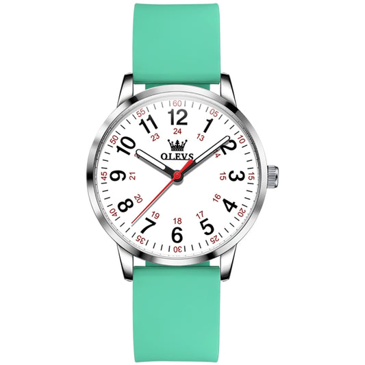 OLEVS 9953 Women Simple Silicone Strap Waterproof Quartz Watch(Green) - Silicone Strap Watches by OLEVS | Online Shopping South Africa | PMC Jewellery