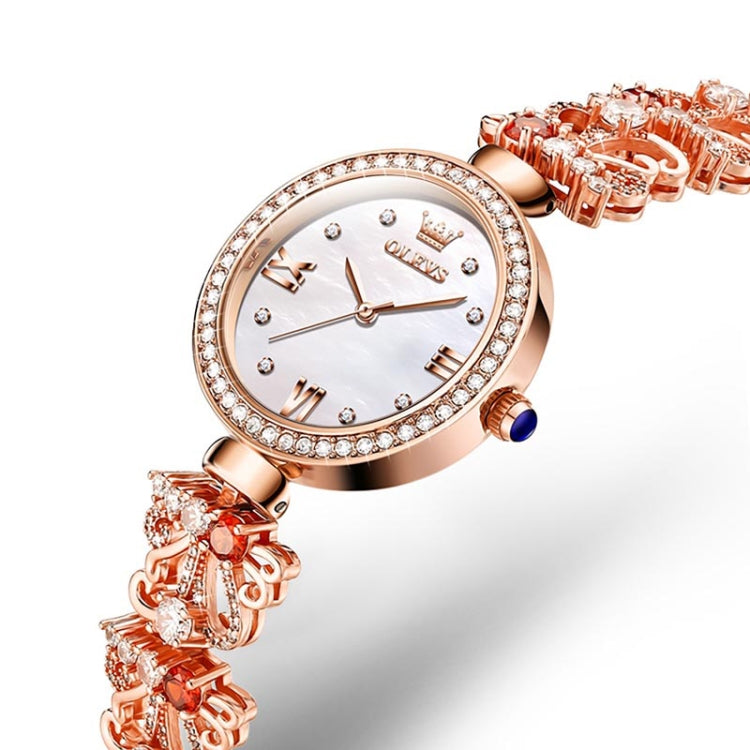 OLEVS 9958 Women Adjustable Drawstring Bracelet Quartz Watch(White + Rose Gold) - Bracelet Watches by OLEVS | Online Shopping South Africa | PMC Jewellery