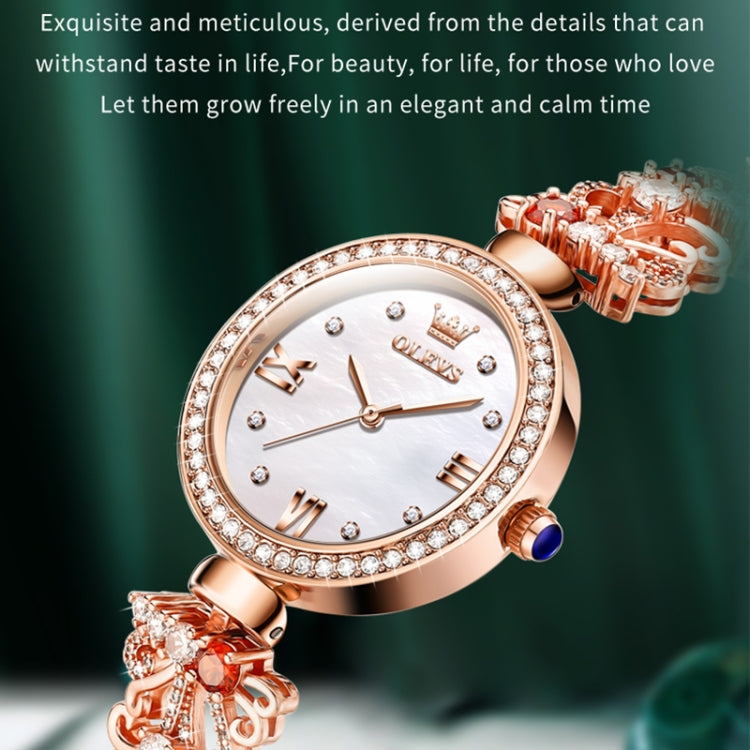 OLEVS 9958 Women Adjustable Drawstring Bracelet Quartz Watch(White + Rose Gold) - Bracelet Watches by OLEVS | Online Shopping South Africa | PMC Jewellery