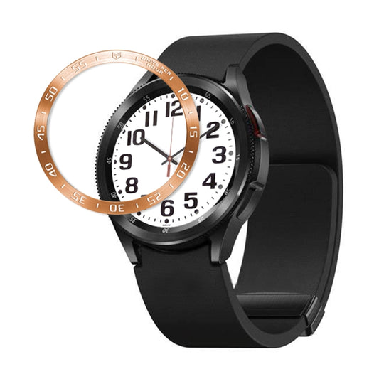 For Samsung Galaxy Watch6 Classic 47mm A Style Smart Watch Steel Ring Protective Frame(Rose Gold) - Watch Cases by PMC Jewellery | Online Shopping South Africa | PMC Jewellery