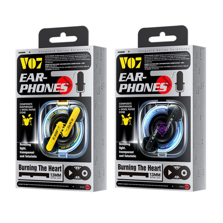 WK V07 Vanguard Series Starshards Wireless Bluetooth Earphone(Yellow) - Bluetooth Earphone by WK | Online Shopping South Africa | PMC Jewellery | Buy Now Pay Later Mobicred