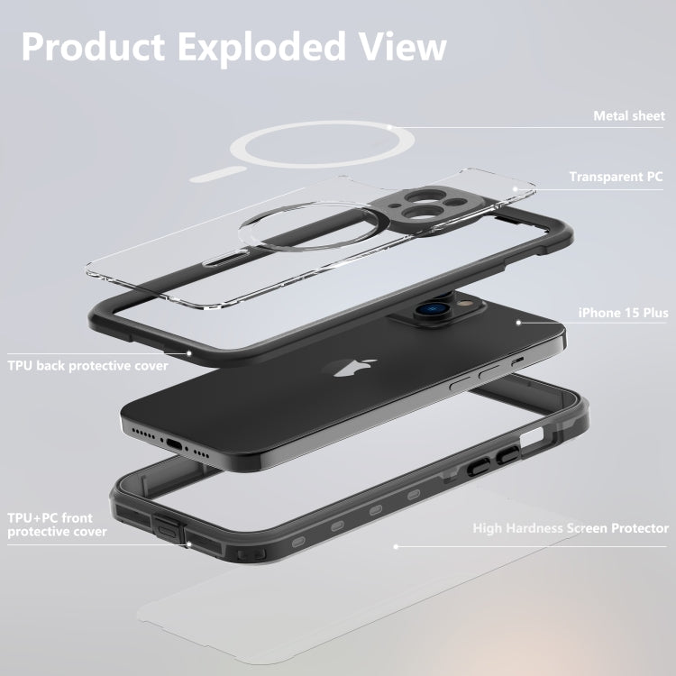 For iPhone 15 RedPepper IP68 Waterproof MagSafe Phone Case(Black) - iPhone 15 Cases by RedPepper | Online Shopping South Africa | PMC TechLife | Buy Now Pay Later Mobicred