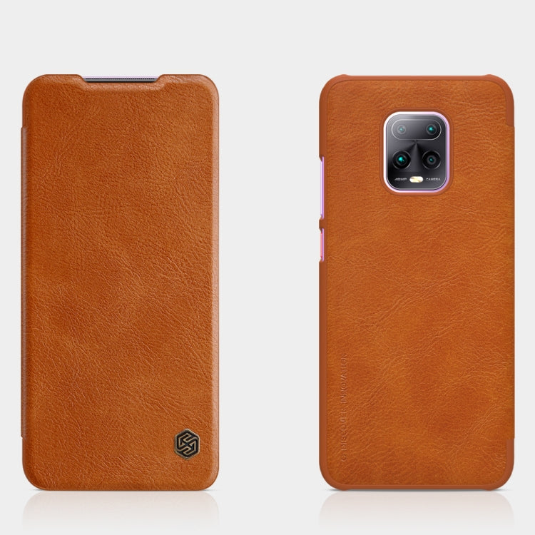 For Xiaomi Redmi 10X 5G NILLKIN QIN Series Crazy Horse Texture Horizontal Flip Leather Case with Card Slot(Brown) - Xiaomi Cases by NILLKIN | Online Shopping South Africa | PMC Jewellery