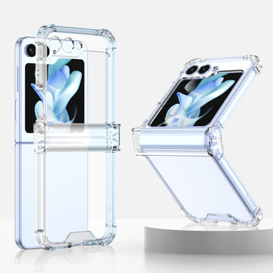 For Samsung Galaxy Z Flip5 GKK Electroplated Airbag Hinge Shockproof Phone Case with Ring Holder(Transparent) - Galaxy Z Flip5 Cases by GKK | Online Shopping South Africa | PMC Jewellery