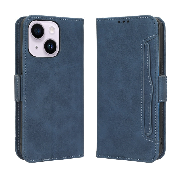 For iPhone 15 Pro Max Skin Feel Calf Texture Card Slots Leather Phone Case(Blue) - iPhone 15 Pro Max Cases by PMC TechLife | Online Shopping South Africa | PMC TechLife | Buy Now Pay Later Mobicred