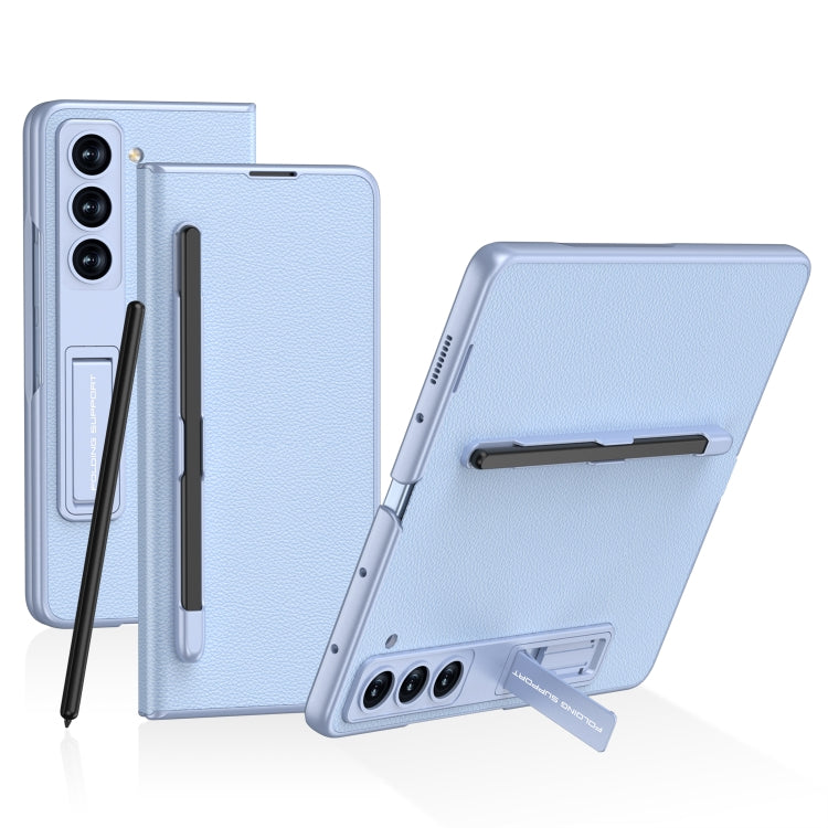 For Samsung Galaxy Z Fold5 GKK Flip Leather All-Inclusive Phone Case with Pen Holder(Light Blue) - Galaxy Z Fold5 Cases by GKK | Online Shopping South Africa | PMC Jewellery