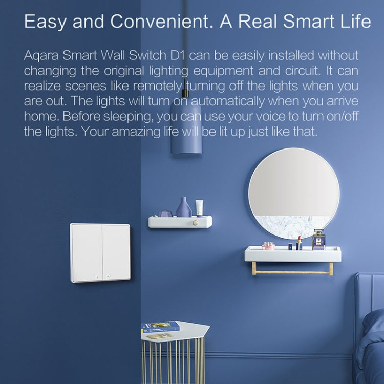 Original Xiaomi Youpin Aqara Smart Wall Switch D1, Zero FireWire Three Button Version - free shipping - PMC TechLife - Order now!