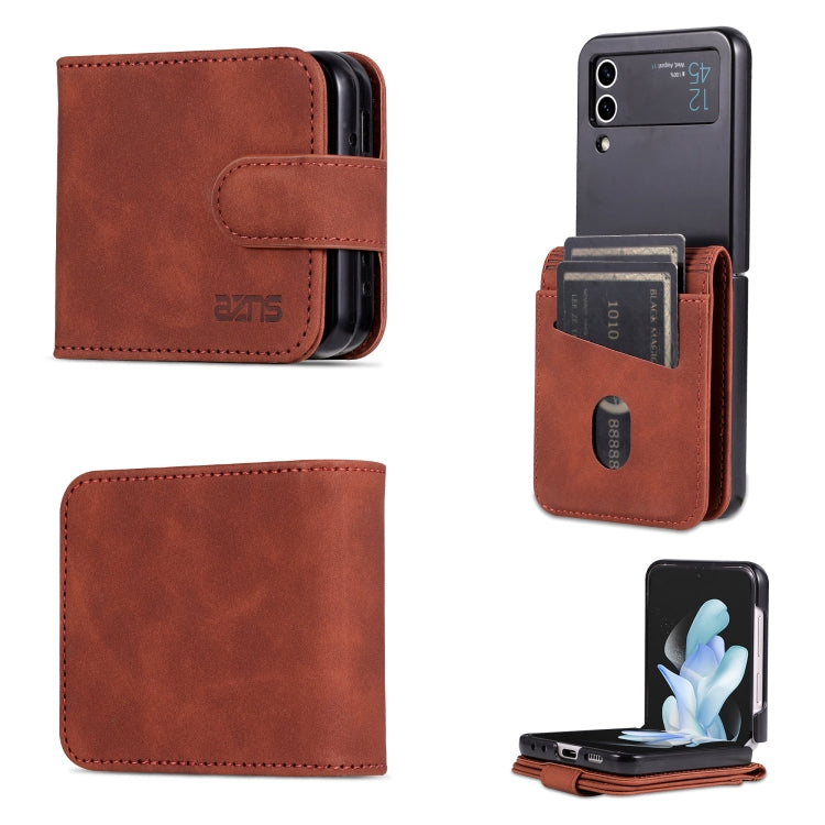 For Samsung Galaxy Z Flip4 5G AZNS Skin Feel Calf Texture Flip Leather Phone Case(Brown) - Galaxy Z Flip4 5G Cases by AZNS | Online Shopping South Africa | PMC Jewellery | Buy Now Pay Later Mobicred