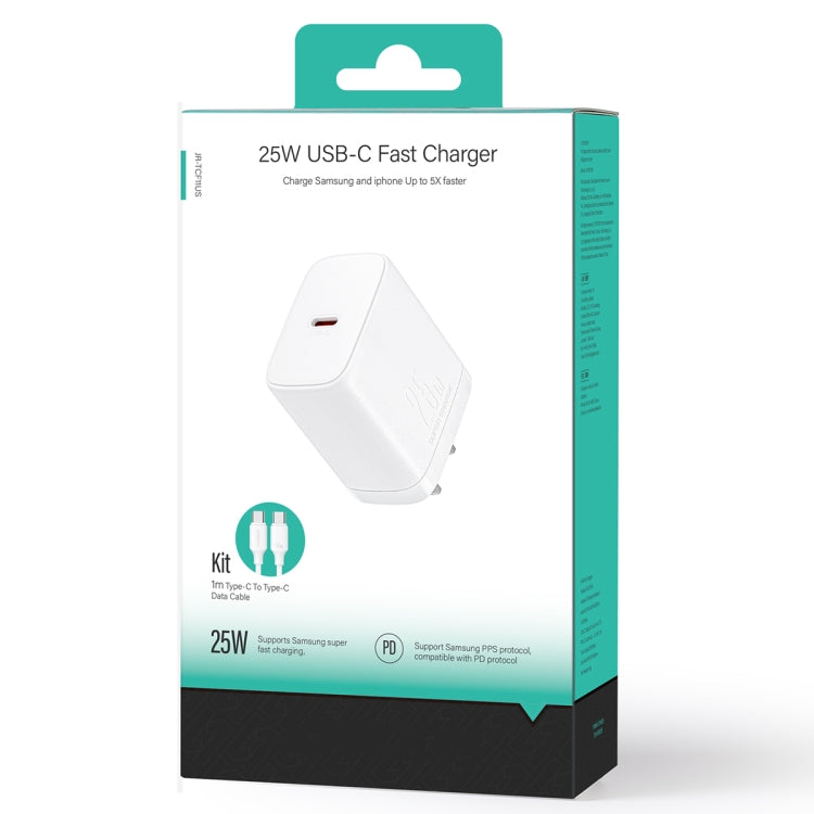 JOYROOM JR-TCF11 25W USB-C / Type-C Port Fast Charger with Cable Set, US Plug(White) - USB Charger by JOYROOM | Online Shopping South Africa | PMC Jewellery